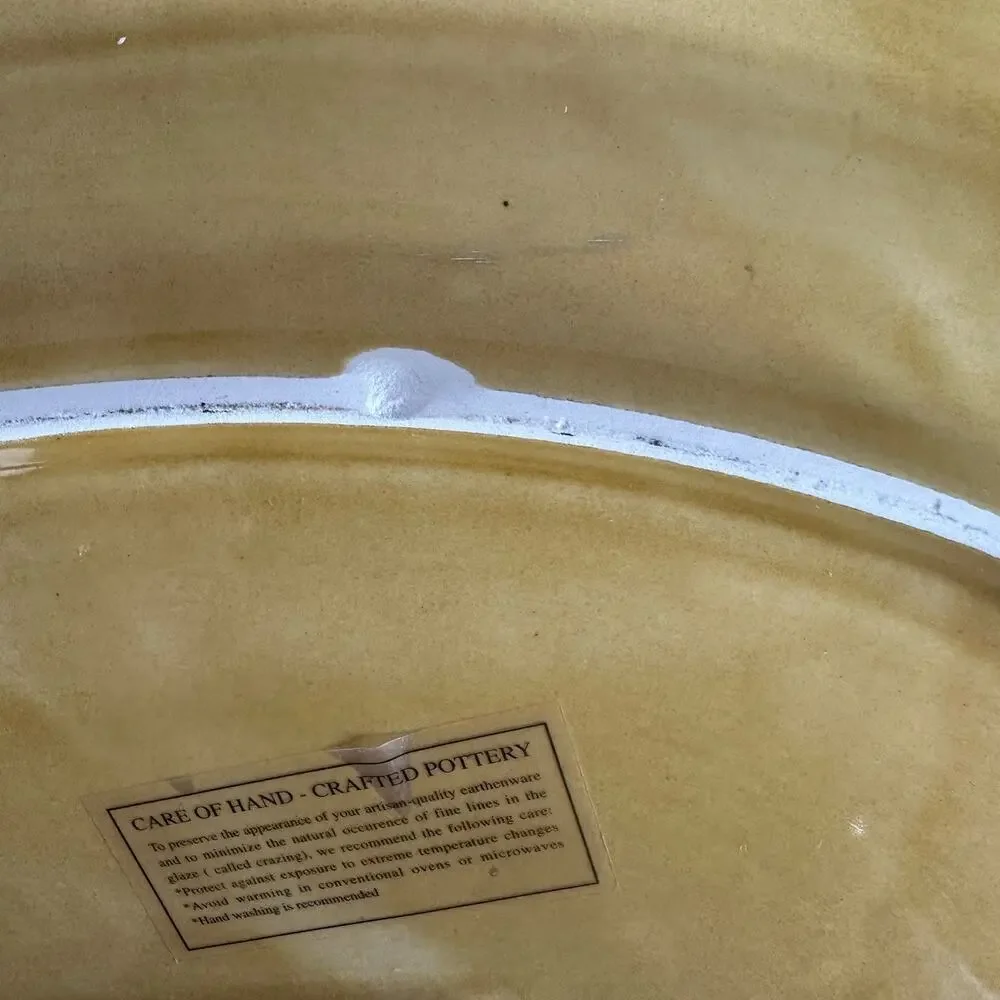 Williams Sonoma Fall Harvest Pumpkin Hand Painted Oval Serving Platter Italy